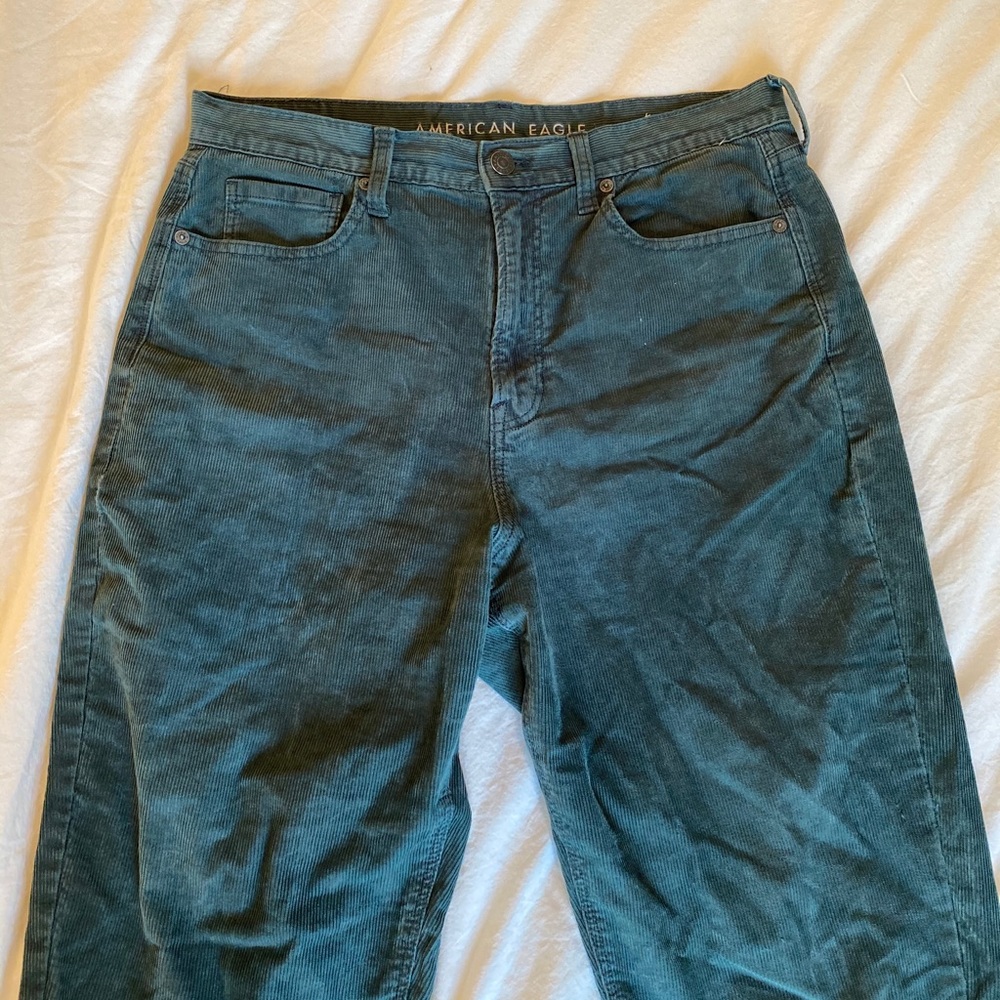 Green Corduroy Mom Jeans - Size 10 LONG